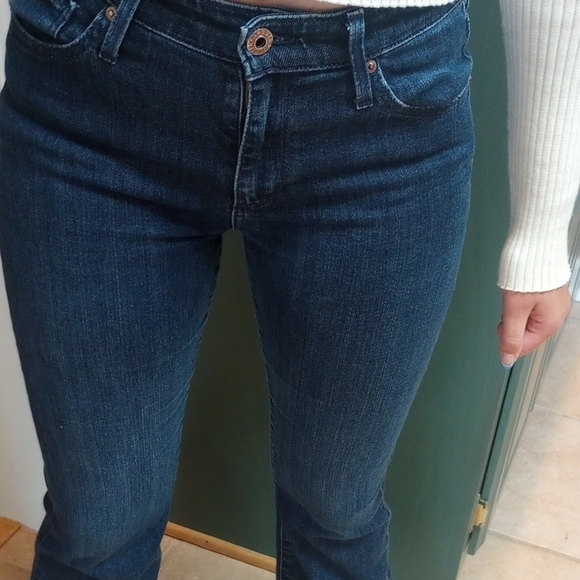 South Gate Dark Blue Flare Jeans for Women - Picture 2 of 8